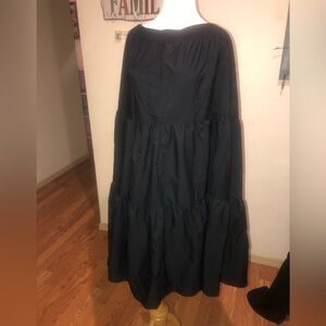 NWOT SHEIN 4X Floor Length 3 Tiered Black Elastic Waist Skirt